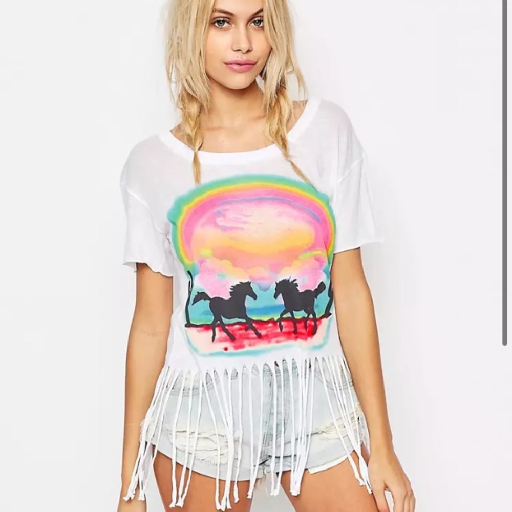 Wildfox Rider Festival Fringe Tee Pony Tee